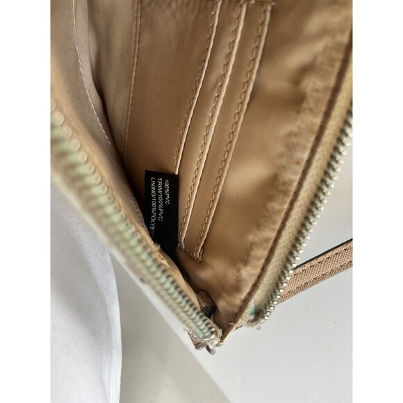 Guess Large Floral Wristlet Clutch Wallet White Tan Floral - Picture 8 of 14